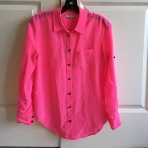 Made well silk hot pink blouse
